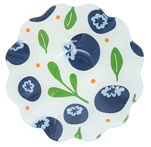 Pavilion - Blueberries - 6 Waved Edge Glass Serving 10 Oz Bowl Vintage Orange Fruit Kitchen Decor Summer Serveware