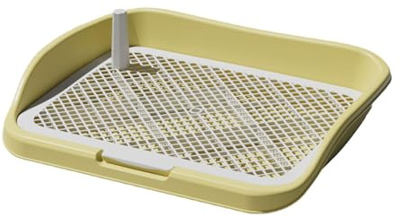 Sharplace Support de Pipi de Toilette pour Chien, Plateau de Pot pour Chien, grilles d'entraînement, Plateau à litière pour Animaux de Compagnie, Tapis, Jaune