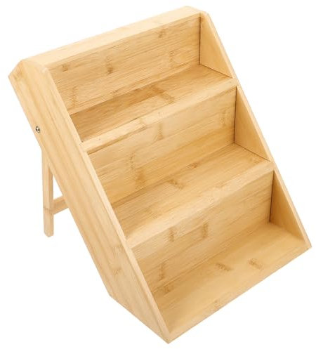 HOLIDYOYO Küchen Gewürzregal Aus Bambus Stufiger Organizer Für Gewürzflaschen Stabil Und Praktisch Für Arbeitsplatte Platzsparende Lösung Für Küchenutensilien Und Gewürze