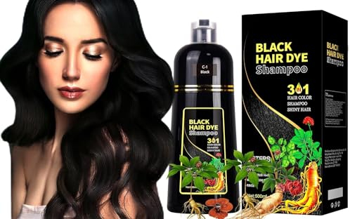 Shampoo Colorante Nero 500ML capello, Istantaneo per Colorati, Bianchi, Colorazione Rapida in Pochi Minuti per Donna Uomo