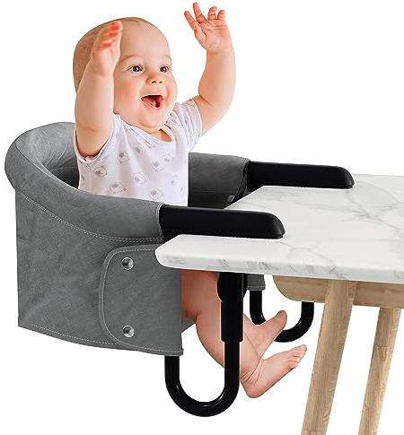 Yugodex Tischsitz Faltbar Babysitz, Baby Hochstuhl Sitzerhöhung mit Sicherheitsgurte, Portable Stabile Struktur Stuhlsitz mit Transporttasche, Ideal für zu Hause und Unterwegs, Belastbar bis 18 kg
