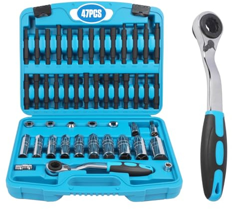 Lot de 47 outils d'amortisseur avec cliquet et entraînement 1/2