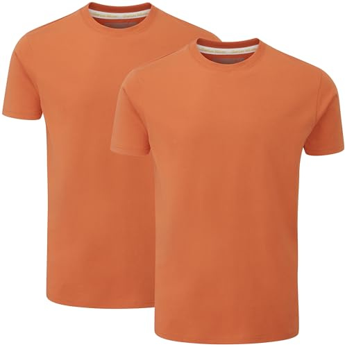 Charles Wilson Paquete 2 Camisetas Cuello Redondo (XL, Tangerine (0824))