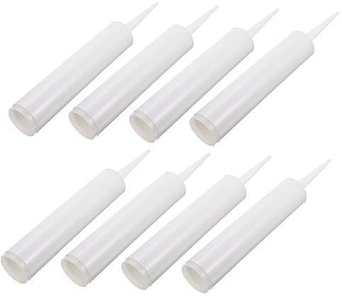 Mikikit 8sets Empty Caulking Bottles Liquid Glue Container for Pointed Glue Bottles Refillable for Cracks Tiles and Repairing in Bathroom