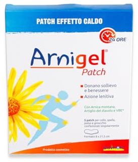 Arnigel® Patch Boiron - 5 Cerotti Effetto Caldo 24 ore, Sollievo a Collo Spalle per Dolori Muscolari e Articolari, Arnica Montana Artiglio del Diavolo, Prodotto Cosmetico Dermatologicamente testato