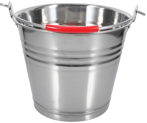 HAPINARY Cubo De Acero Inoxidable con Asa 5l Cubo Redondo Multifuncional Resistente Corrosión Transporte Fácil para Agua, Leche y Almacenamiento Doméstico Uso