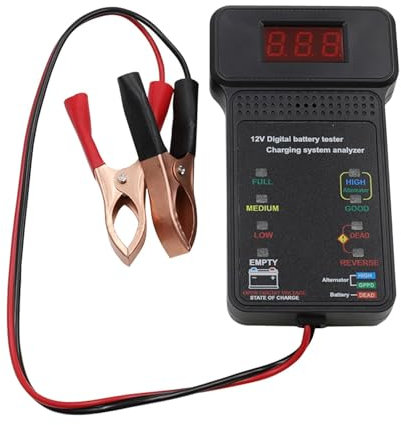 Auto-Batterietester, digitaler LED-Display, Automotive Tester, 12 V Wechselrichter und Batterieprüfung, tragbares Lade- und Cranking-System für Truck, Motorrad, ATV,