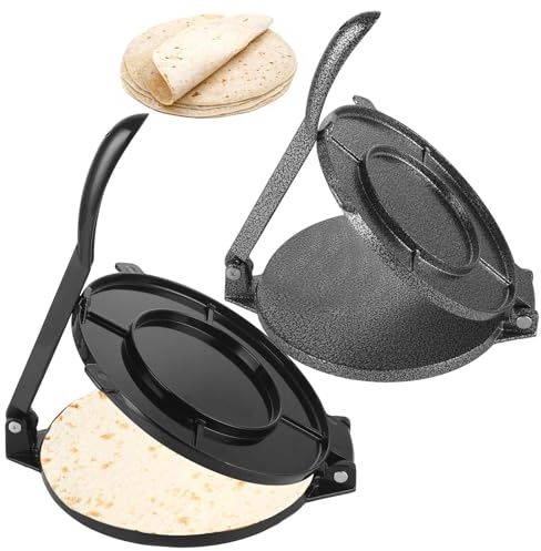 LISHINE 2 Pack Tortilla Press 8 Inch & 6 Inch Tortilla Maker Machine with Handle, Non-Stick Roti Maker Machine, Maquina Para Hacer Tortillas for Flour Tortilla, Tawa