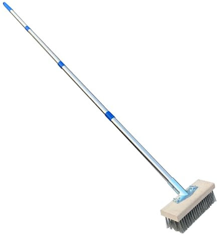Balai haute performance avec long manche – Balai à béton à long manche – Balai à béton – Balai de patio – Outil de balayage extérieur – Outil de balayage de jardin pour enlever les mauvaises herbes