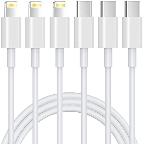 3Pack 1M USB C to Lightning Cable [Apple MFi Certified] iPhone Fast Charger Cable USB-C Power Delivery Charging Cord for iPhone 13/12/12 PRO Max/12 Mini/11/11PRO/XS/Max/XR/X/8/8Plus/iPad
