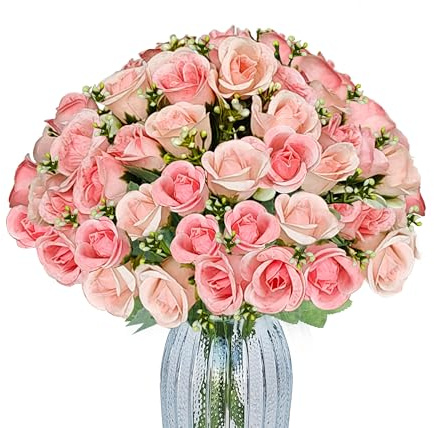 TurelinnG 3 Bündel mit Künstlichen Blumen, Künstliche Rosenstrauß enthält 45 Blütenköpfe,Kunstblumen wie echt Geeignet für Hochzeiten, Wohnzimmer und Tischdekorationen,Rose