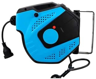 Tamburo per cavi, Cavo di prolunga di alimentazione piatto di fabbrica con bobina di cavo retrattile mini a molla(Blauw)