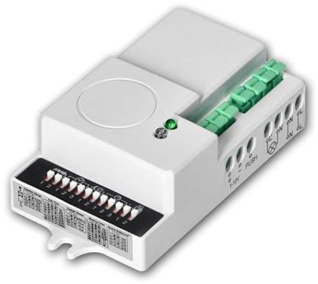 Mini rilevatore di movimento a microonde OR-CR-269 – Rilevatore di presenza a 360° con funzione dimmer, portata 2–16 m, per interni, 1200W/600W, montaggio a soffitto e a parete