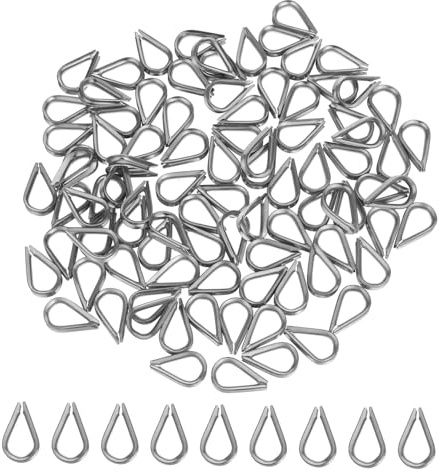Ciieeo 100 Piezas Eslinga De Protección De Cable De Acero Guardacabos De Acero Inoxidable Para Cables Para Uso Exteriores y Entornos Marinos De Cuerda De Alambre