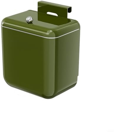 GANCEI Cubo de basura de cocina vintage verde montado en la pared, 5 L, con apertura grande y anillo de almacenamiento integrado