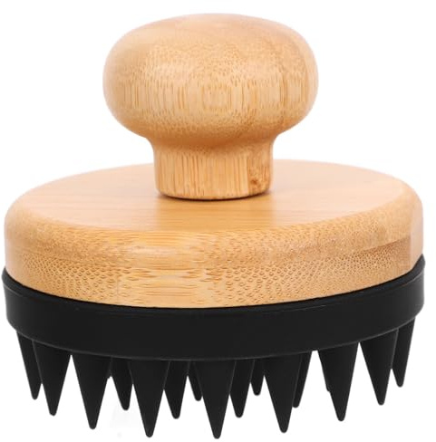 KAILIKETIY Brosse à Shampoing Silicone Noire pour Cuir Chevelu, Brosse de Massage Exfoliante, Accessoire Bain Léger et Compact, Soin Quotidien Antipelliculaire, Massage Détente