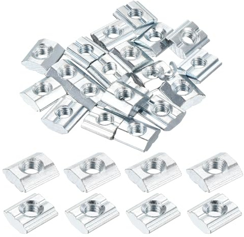 QUARKZMAN 20 Piezas De Tuerca T M4 Tuercas De Ranura Deslizante Tee Bloque De Tuerca Martillo Tuercas Cuadradas Fijador Acero Al Carbono Zincado Para Perfil De Extrusión Serie 1515