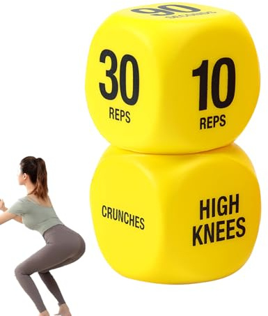 Exercise Dice - 6-Sided Training Dice, Fitness Tool, Gym Accessory | 2-Piece Portable Training Gadget for Squats, Beginner Sports, Women, Men, Teenagers, Perfect for Travel