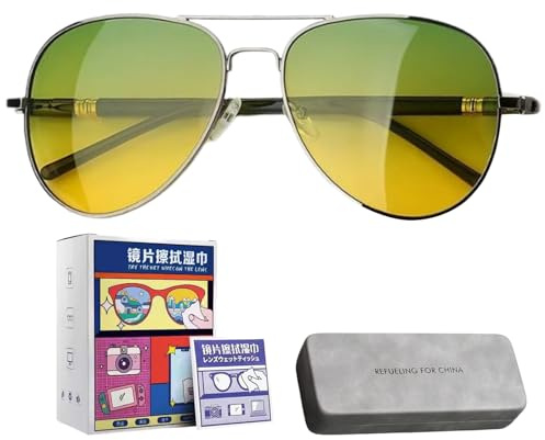 shjxi Nachtsichtbrille zum Fahren, polarisierte gelbe Sicherheitsbrille, polarisierte Nachtfahrbrille, für Männer und Frauen, Autofahrer, Sonne, Zuhause, Reisen