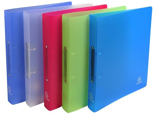 Exacompta 54169E Ringhefter Chromaline aus flexiblem transluzentem Kunststoff 2 Ringe Füllhöhe 15mm DIN A4 Plastikordner ideal für Büro und Schule 1 Stück Zufallsfarbe