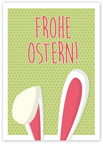younikat 15 Postkarten Oster-Karten mit Hasenohren Karton DIN A6 - dv032 | Osterkarten mit Hasenohren und beschreibbarer Rückseite, ideal zum Versenden persönlicher Ostergrüße