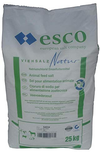 Esco Viehsalz Natur 25kg Rinder Pferde Schafe Ziegen Wild Salz Streusalz
