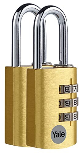 YALE YE3CB/28/126/2/GO Combinazione Alluminio 28 mm pk2 Effetto, Oro-2 Pezzi, 28mm