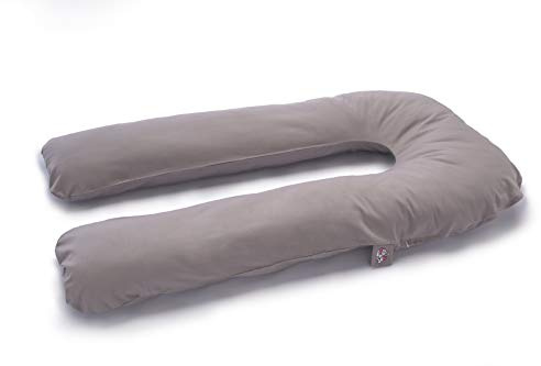 Soulpillow U-Kissen 140x80cm | Seitenschläferkissen, Schwangerschafts- & Stillkissen, Lagerungskissen | mit abnehmbarem & waschbaren Außenbezug (100% Baumwolle) | grau