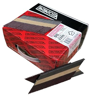 Barbarossa 1st Fix (51mm - 90mm) Bright collated framing nails for cordless nailers (90mm - 3 1/2” (2200) Smooth Shank)