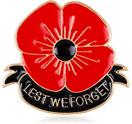 YAQINUO Anstecknadel mit Mohnblumen-Motiv Lest We Forget, rote Mohnblume, Anstecknadeln für Damen und Herren, Veteranen-Tag, Geschenk zum Gedenktag