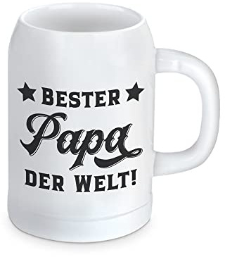 Tachinedas Kreativshop Bierkrug Bester Papa der Welt 0,5l Masskrug Vatertag