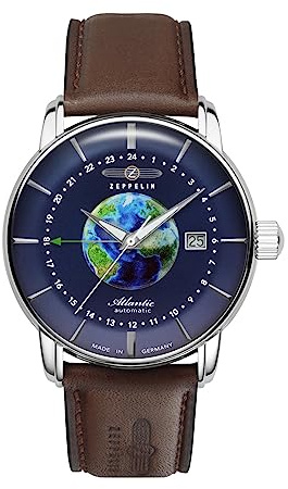 Zeppelin Atlantic Herren Uhr analog Automatik mit Leder Armband 8468-3