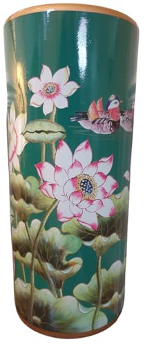 Umbrella Stand/Stick Holder - Chinese Ceramic - Lotus Flower/Mandarin Ducks