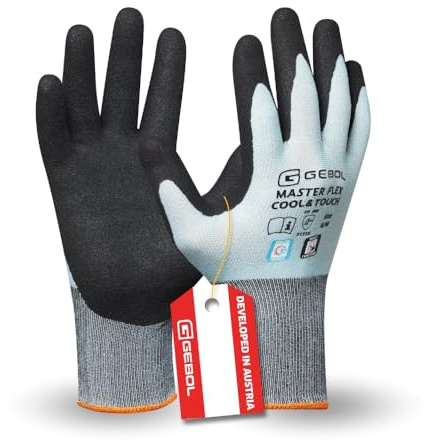 Gebol Master Flex Cool&Touch Paire de gants de travail rafraîchissants contre la transpiration Compatible écran tactile Gants de protection respirants très confortables pour homme Taille XL Taille 10