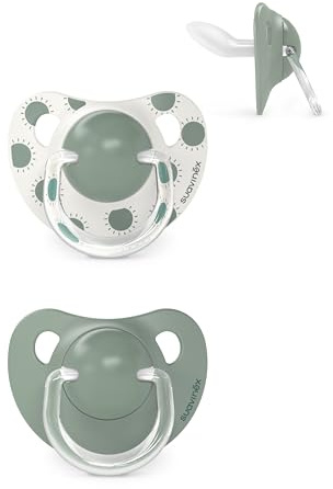 Suavinex, Pack de 2 Chupetes con Tetina Anatómica de Silicona SX Pro, para Bebés +18 Meses, Tetina más Plana y Flexible, Respeta el Desarrollo Bucodental, Walk Verde