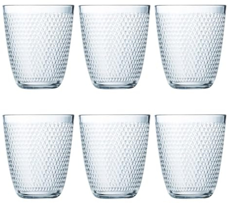 Luminarc Concept Pampille Lot de 6 verres hauts en verre 31 cl Sodo adaptés au réfrigérateur, ne passent pas au micro-ondes recyclable