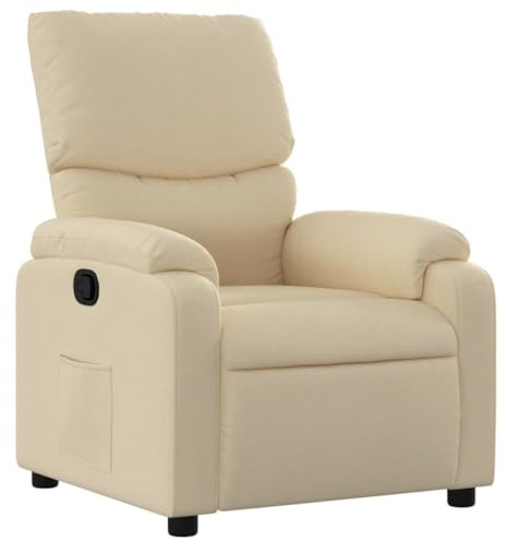 vidaXL Reclinerfåtölj, Modern, Kräm, Fåtölj, Ryggstöd, Vadderad, Lutning, Sidoficka