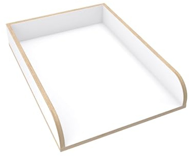 regalik Skötbordstillsats Universal, Skötbordstillsats för Byråer i Valfri Bredd, Avtagbar Skötbordstillsats, Rundade Frontpaneler, Vit Plywood, 72 cm x 54 cm