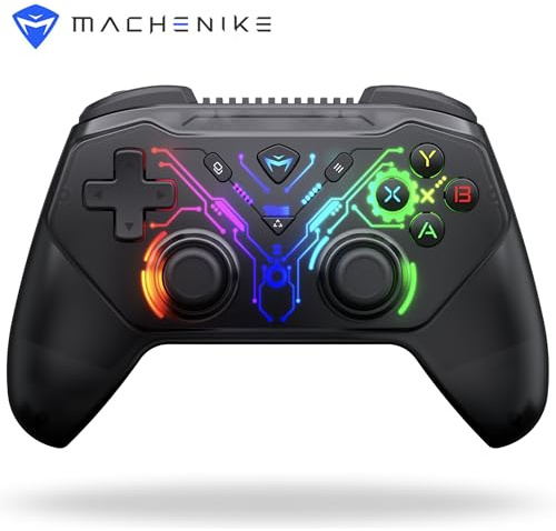 Machenike G3S PC Controller Wireless für Windows PC,Switch,Android,PC Controller Gaming mit Zwei Vibrationsmotoren,zwei Verbindungsmodi,LED-Hintergrundbeleuchtung,Plug-and-Play,Schwarz