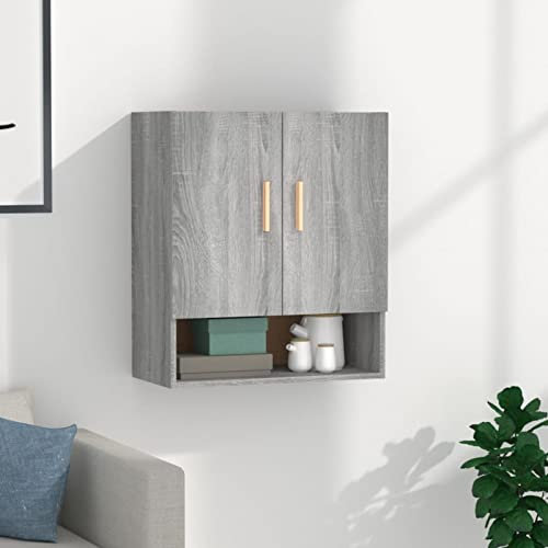 Vopese Wandschrank mit Stauraum Hängeschrank Möbel Mehrzweckschrank Wohnwand Küchenschrank Aufbewahrungsschrank Schrank Grau Sonoma 60x31x70 cm Holzwerkstoff