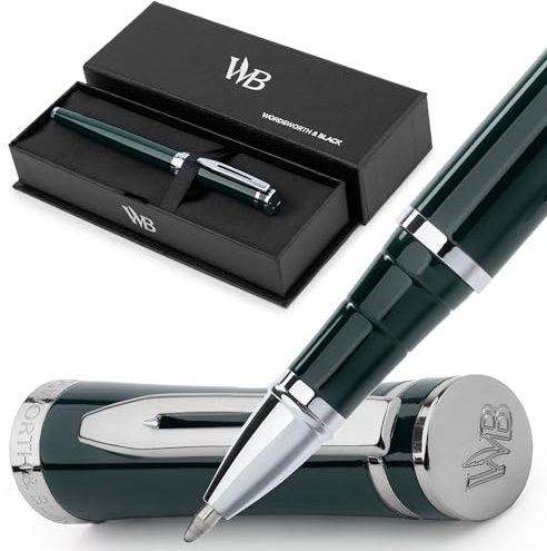 Wordsworth & Black Luxury Refillable Rollerball Gift Pen for Writing,Green