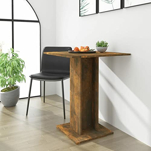 LAPOOH Bistrotisch, Stehtisch, Balkontisch, Partytisch, Biertisch, Beistelltisch, Bierkasten Tisch, Räuchereiche 60x60x75 cm Holzwerkstoff