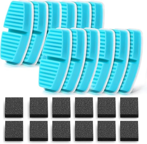 FOFNON 24 trådlösa kattfontänfilter, 12 filter + 12 svampar för kattvattendispenser, filterhår (svampar), trippelfiltrering (filter), lämplig för B0CQXCHCMM