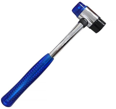 GVSS Maillet Caoutchouc 25 mm, Maillet avec Poignée Antidérapante,Marteau Caoutchouc,Maillet en Caoutchouc pour Bijoux,Artisanat,Bois,Plastique,Marteau en Caoutchouc,Double Tête Interchangeable,Bleu