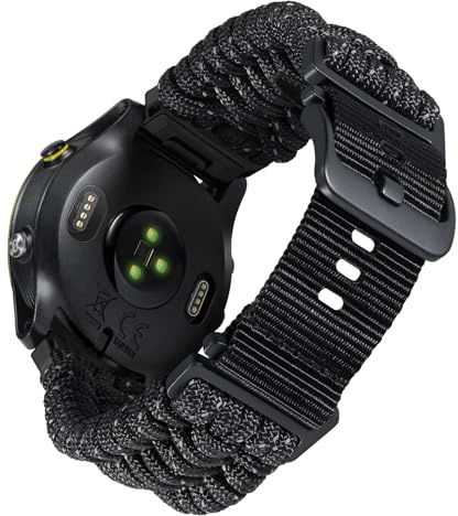BINLUN Kompatibelt med Garmin Klockarmband 20mm 22mm 26mm Slitstarkt Flätat 550 Paracord Nylon Sport Ersättnings Klockarmband Designat för Quickfit Fenix/Passar Forerunner/Instinct/Quatix/MARQ