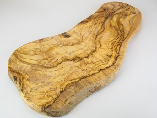 Tagliere realizzato a mano in legno d'ulivo, naturale, di alta qualità e unico, diverse misure (80-85 cm)