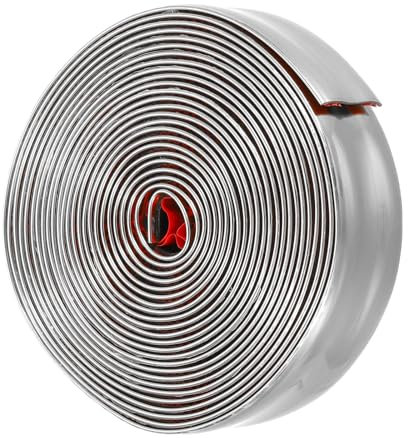 QUARKZMAN Moulure Murale, 16Ft x 1.2 Pouce Protège-Coins PVC Et Bande De Joint Pour Bord De Table, Cadre De Porte Et Plinthe Carrelage Et Bords De Mur ornementation D'Argent Pour La Maison