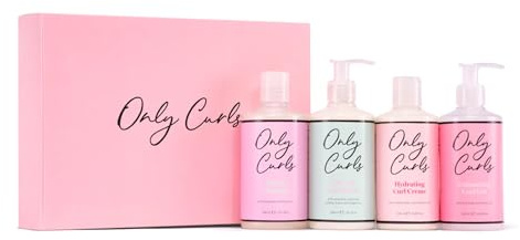 Only Curls Full-Size Bundle, 250ml & 300ml, Curly Hair Product Set, Nourishing Shampoo, Detangling Conditioner, Curl Creme & Enhancing Curl Gel, Cruelty Free, For All Curly Hair Types