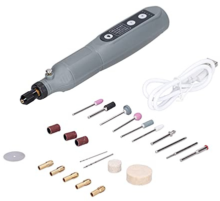 202 Mini Grinder Set Drill Power Tools Gray Portable USB Charging with Light Engraving Polishing Cutting Cleaning DC37V