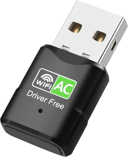 Clé USB WLAN, adaptateur WLAN AC600 Mbit/s double bande (433 Mbps 5 GHz/150 Mbps 2,4 GHz) avec pilote intégré, adaptateur USB WiFi